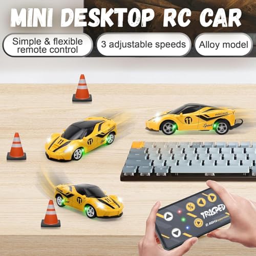 Image of Ferari Model Mini Alloy 1:64 Scale RC Car Remote and App Control Rechargeable C Type Toy Car, 3-Speed Adjustment Pocket Toy Car for Kids 4-8 Years and Adults (Multicolour)