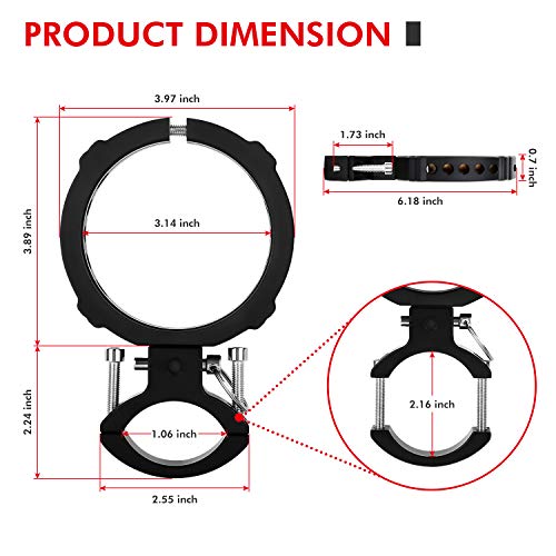1PCS Fire Extinguisher Mount, EBESTauto Compatible for Adjustable Jeep Fire Extinguisher Bracket Fit for 3 Inch or 3.25 Inch Fire Extinguisher Bottle Bracket fit for UTV with 1.75''-2'' Round