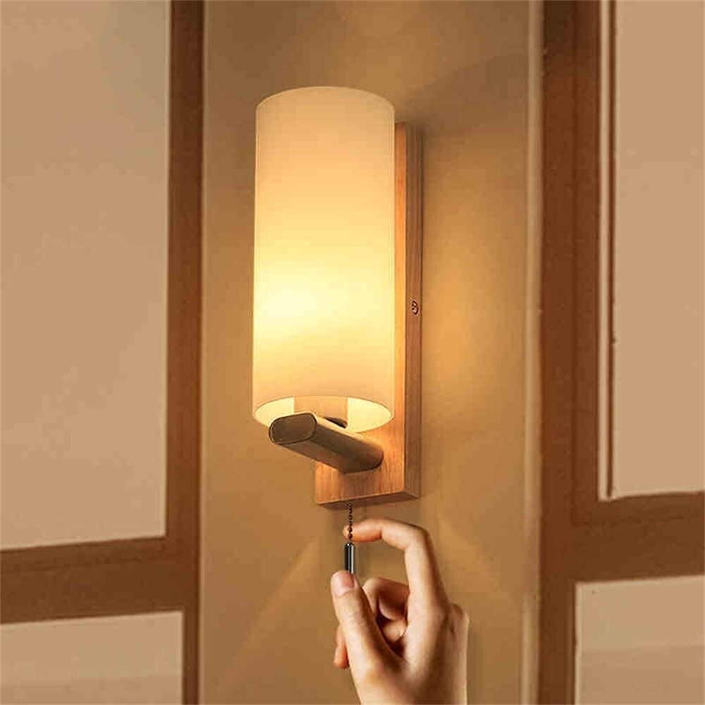 Aplique de madera maciza LED con diseño minimalista japonés de alta durabilidad
