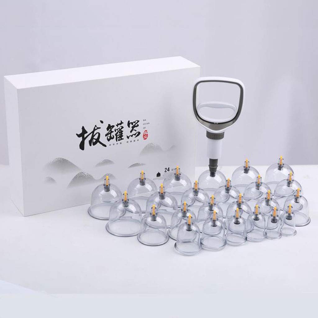 FOOJO Schröpftherapie-Set – Vakuum-Saugnäpfe, 24 Stück, stacheliger, magnetischer Handmassageball