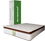 Bio Mattress Colchón Ortopédico Matrimonial Manchester Semi Firme | Pillow Top de 6 cm y Sistema...