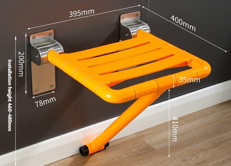 Baño base de acero inoxidable taburete plegable pared ducha asiento antideslizante baño ancianos discapacitados baño baño montado en la pared banco sentado