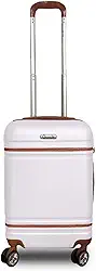 Mala de Viagem de Bordo P/ 10kg em Abs com Rodinhas 360º Removíveis e Leve - Padrão Anac - Qualis (Branco MB001)