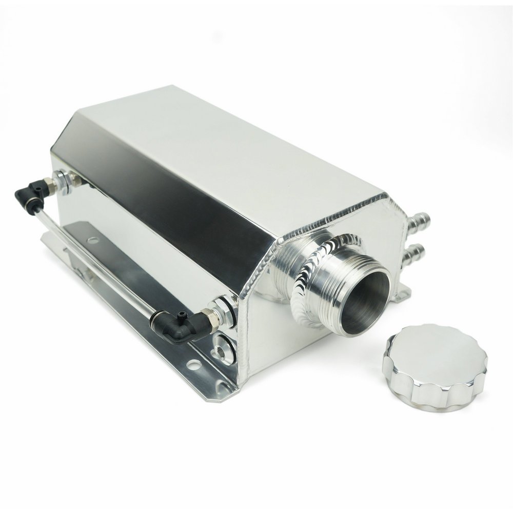 2 litros de aleación de aluminio negro universal para el coche del motor de la captura de aceite de la lata del tanque del depósito del coche tanque de 2000 ml