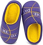 INMINPIN Kids Girls Boys Ball Sports Slippers Soft Curly House Shoes Memory Foam Non-Slip Indoor Outdoor Slippers for Sports Fan,Basketball Purple,12-13 Little Kid