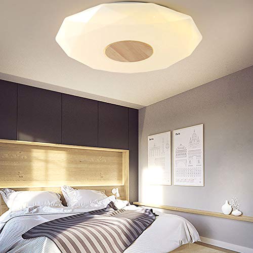 Moderne simple LED plafonnier bois, lampe de chambre à coucher créative - 7