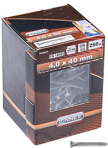 Connex HV4440 Lot de 250 clous d'ancrage 4,0 x 40 mm