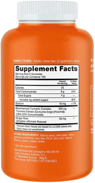 Miniatura 2 de Qunol Gomitas de cúrcuma y jengibre gomita con 500 mg de cúrcuma  50 mg de jengibre suplemento de apoyo articular ultra alta absorción tumérica y