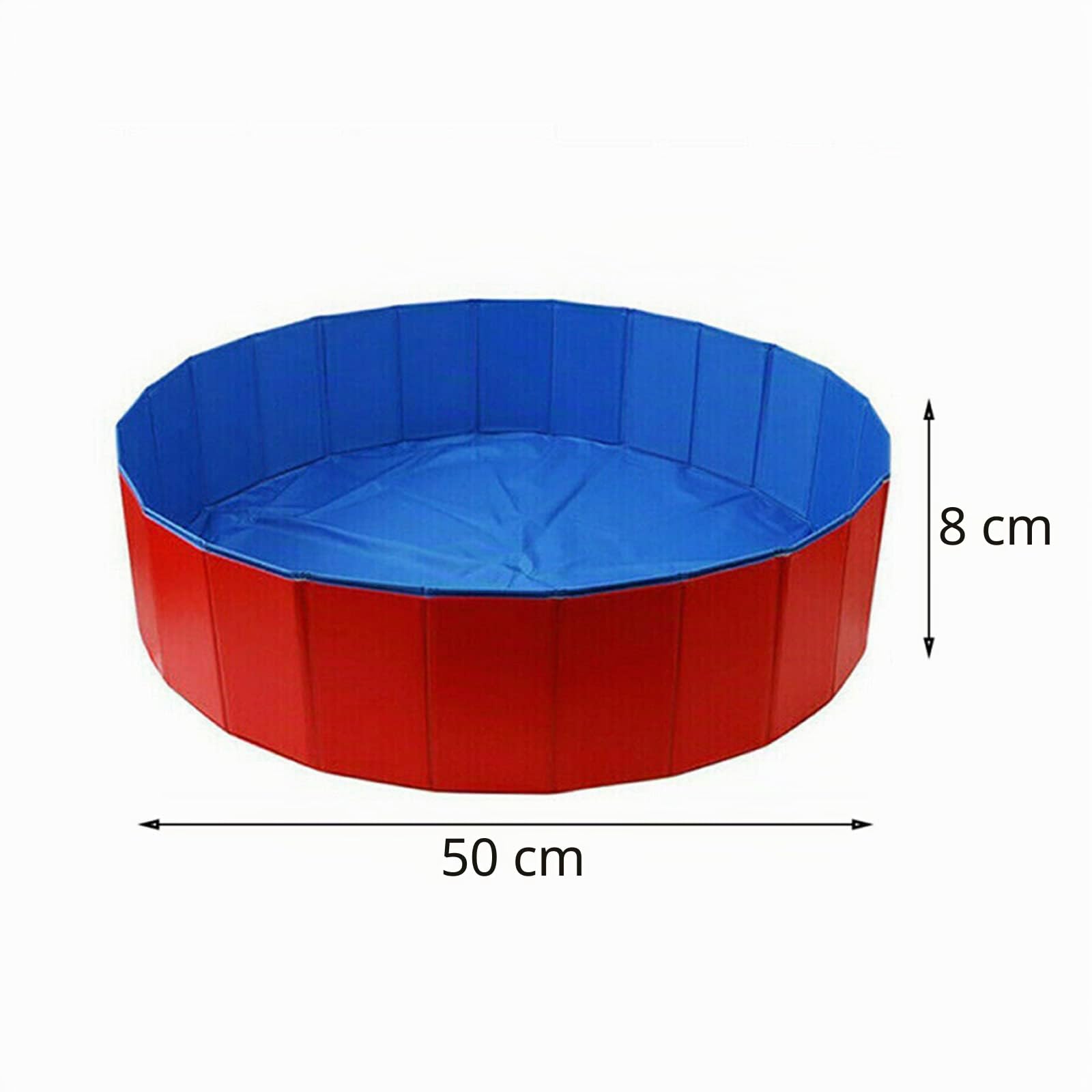 Piscina plegable para perros, PVC respetuoso con el medio ambiente, antideslizante, con válvula de drenaje, para verano, de 50 x 8 cm