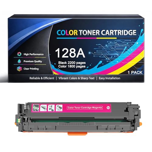Image of 128A Toner Cartridge Compatible for HP CE320A Toner to Work with Laserjet Pro CM1411fn - CM1418fnw CP1521 - CP1523 CP1525 CP1525nw - CP1528nw Printers,Magenta-1pack