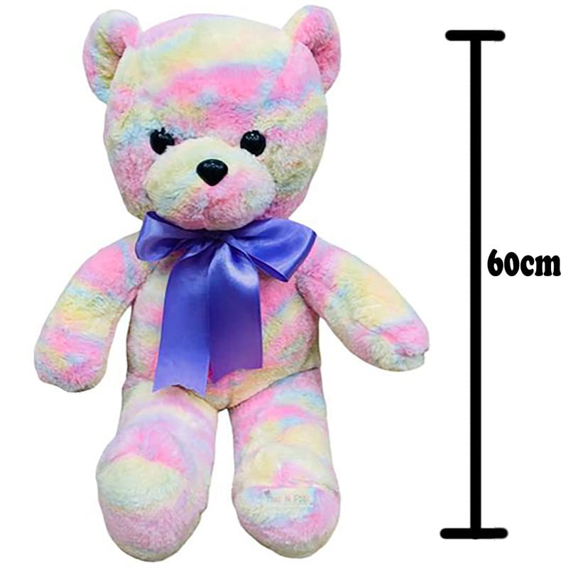 Image of HUG 'n' FEEL SOFT TOYS Super Soft Stuffed Teddy Bear Plush Toy Teddy Bear Cuddly Baby Soft Toy for Girls Birthday Gift Items (60 cm) Rainbow Teddy