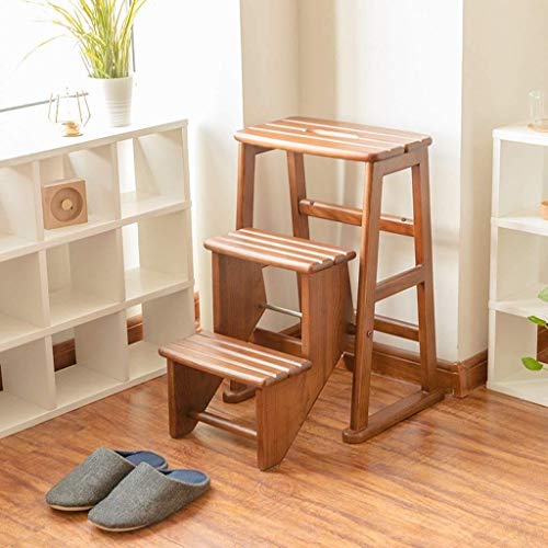 Silla de madera maciza convertible en escalera de tres niveles premium 6
