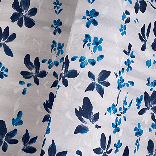 Rideau de douche en polyester bleu 180x200 cm anti-éclaboussures eau - 3