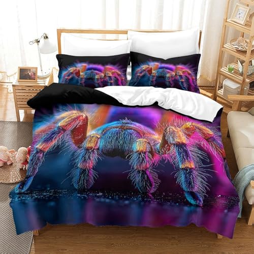 Linge de lit araignée 3D résistant aux plis et facile à laver avec zip