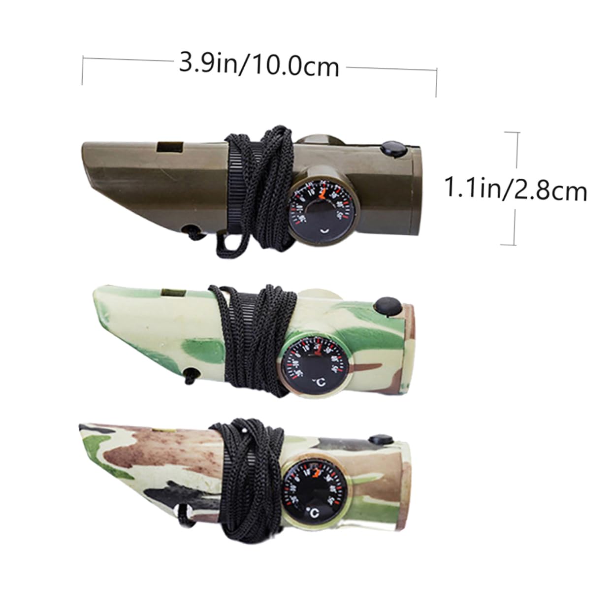 Mipcase Sifflet De Survie en Plein Air De Plein Air Sifflet Coulissant Turbo Bac De Rangement Bac Rangement Thermomètre Sifflet 7 en 1 Sifflet Multifonction Abdos
