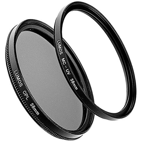 LUMOS 58mm Polfilter zirkular + MC UV-Filter | Zubehör Set für Canon Kamera Objektiv Cover