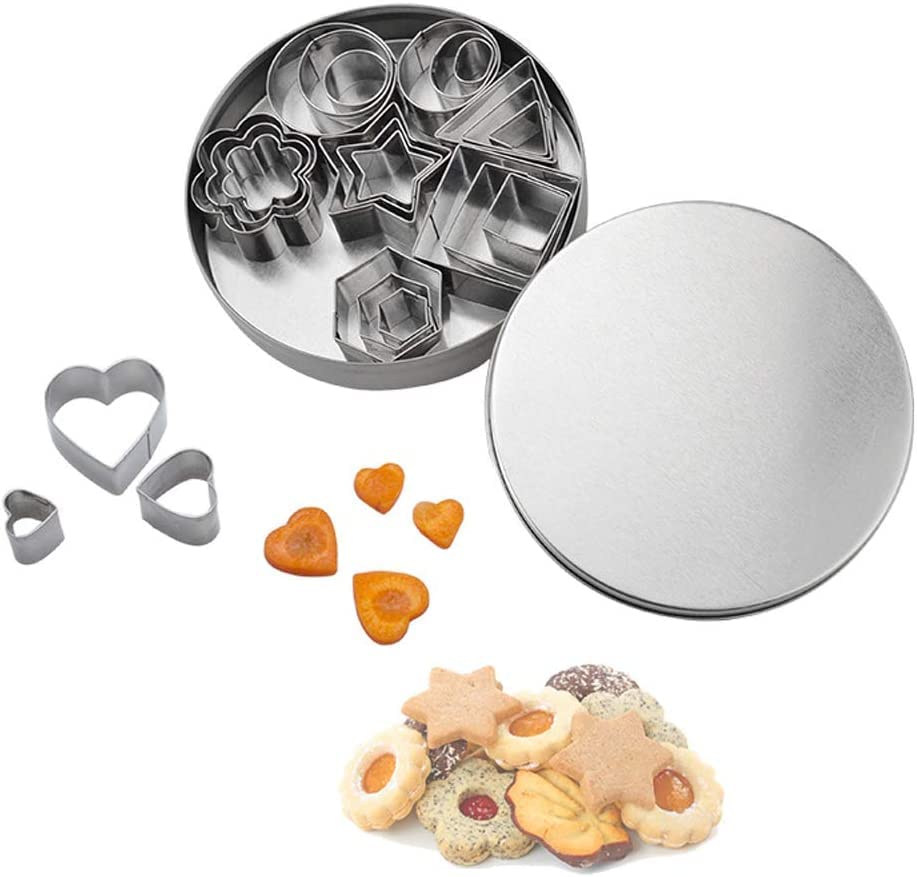 AiQInu Lot de 20 Emporte Piece, Emporte-pièces Inoxydable Biscuit pour Biscuits, Gâteaux, Cookies, bonbons