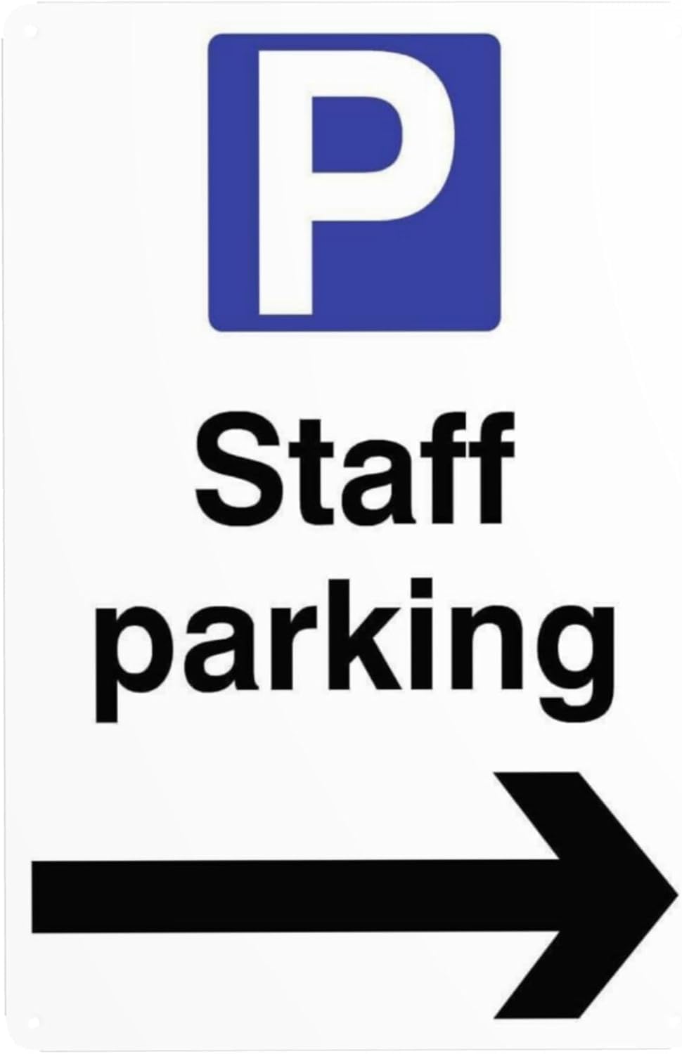 Kwqdozf As Pic Staff Parking Right Arrow P Metal Sign Aluminum Warning Tin Signs 12X16 Inc