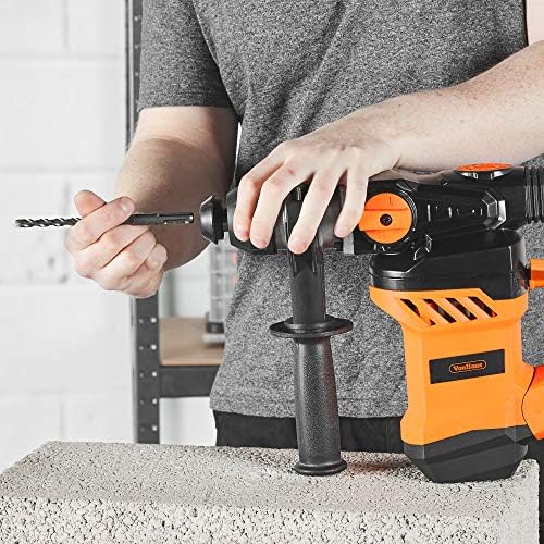 VonHaus Rotary Hammer Drill 1500W - SDS Hammer Impact Drill for Drilling and Chisel - Masonry & Demolition - Auxiliary Handle - 4 Functions - Compatible with SDS Plus & SDS Bits