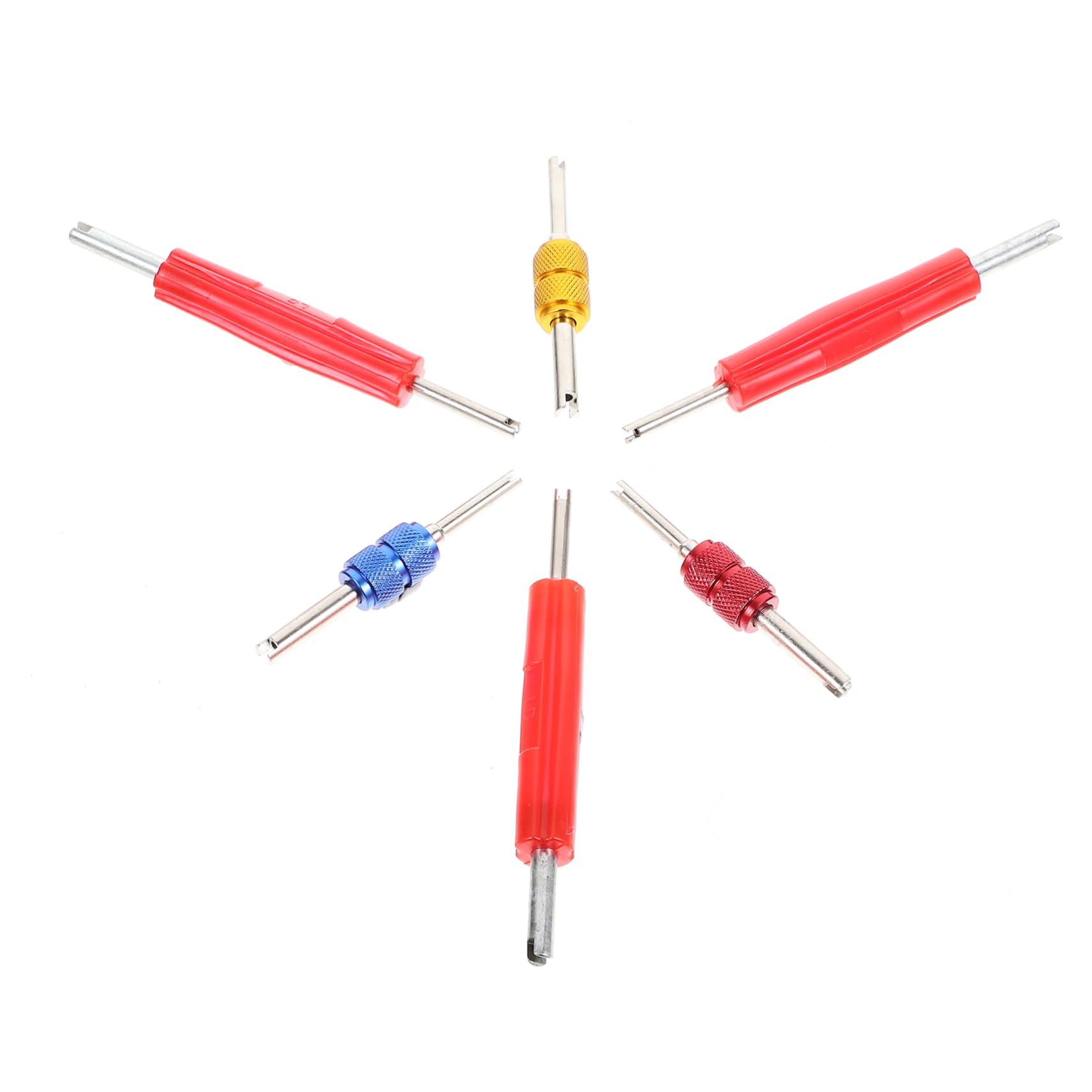 Happyyami 1Set Assorted Valve Core Removal Tool Dual Head Design for Tyre and Systems Color Coded for Easy Identification Versatile Use Vehicles and Equipment
