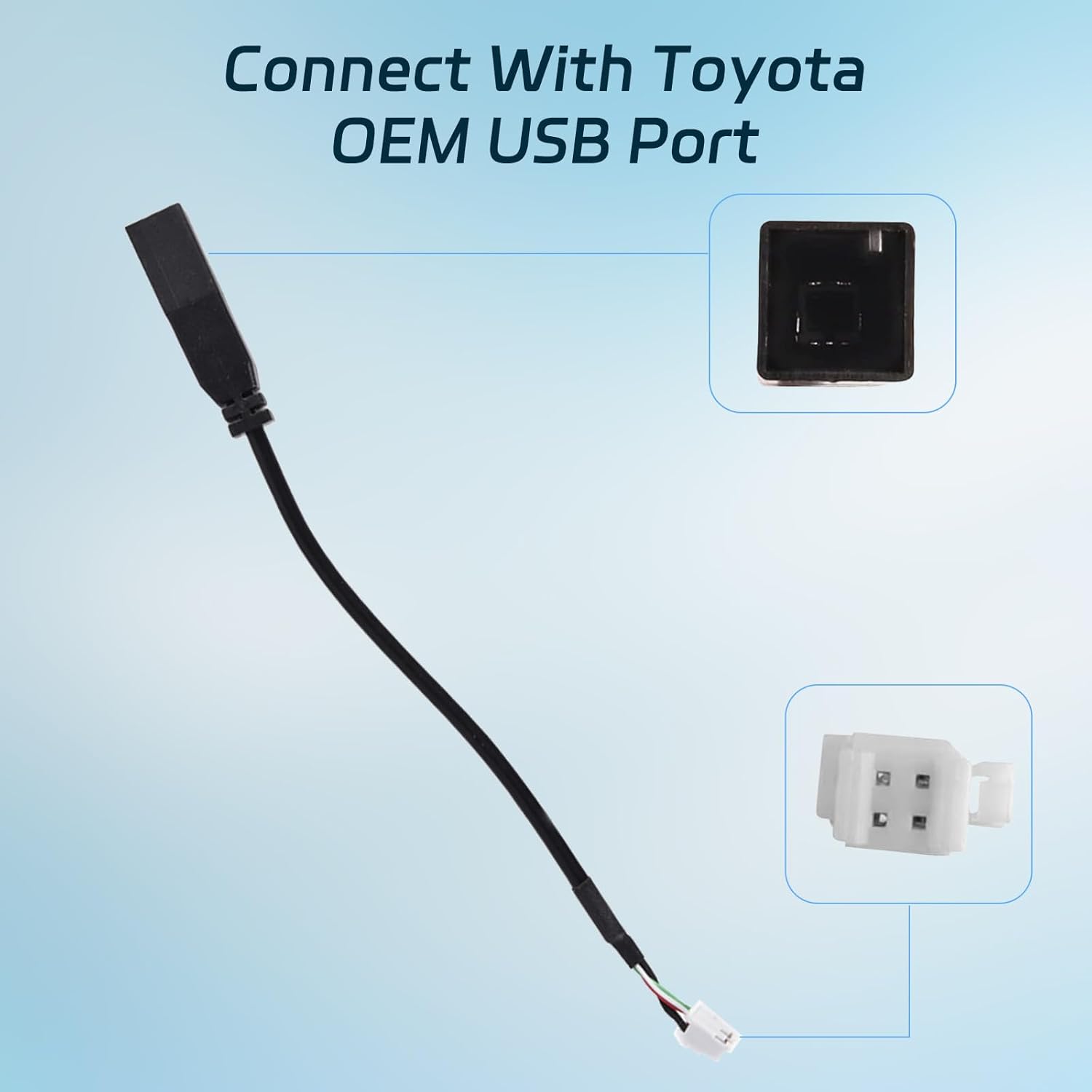 NHOPEEW Radio Wiring Harness Adapter Connector Compatible with Toyota RAV4 Camry Fortuner Hilux Corolla Venza - Radio Harness Car with Canbus + Original USB Cable
