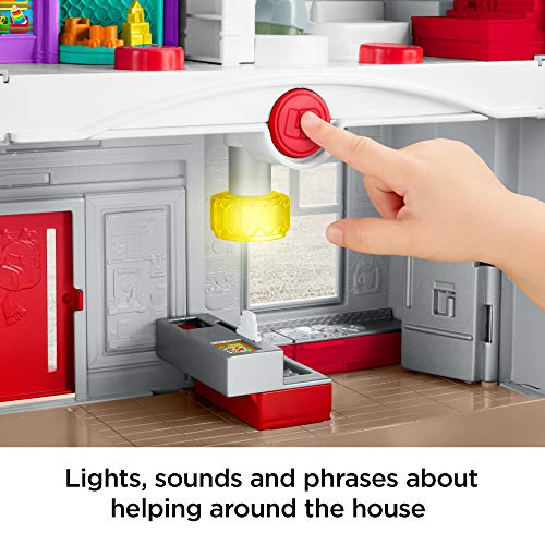 Fisher-Price Little People Toddler Playhouse Big Helpers Home Playset With Songs Phrases Figures & Accessories For Ages 1+ Years, Blue #TOP4