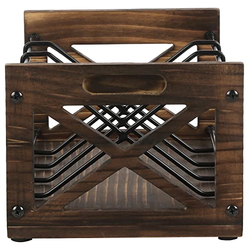 Farm In Cd Storage Holder, 5-Slot Farmhouse Industrial Cd & Dvd Storage Rack With Handles thumb #3