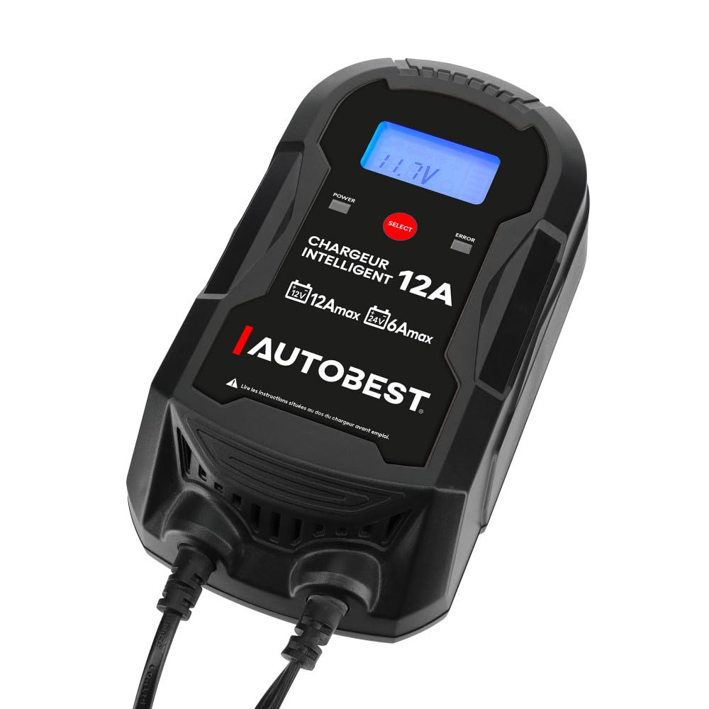 Chargeur et Maintien de Charge Automatique Intelligent 12V-12A/24V-6A