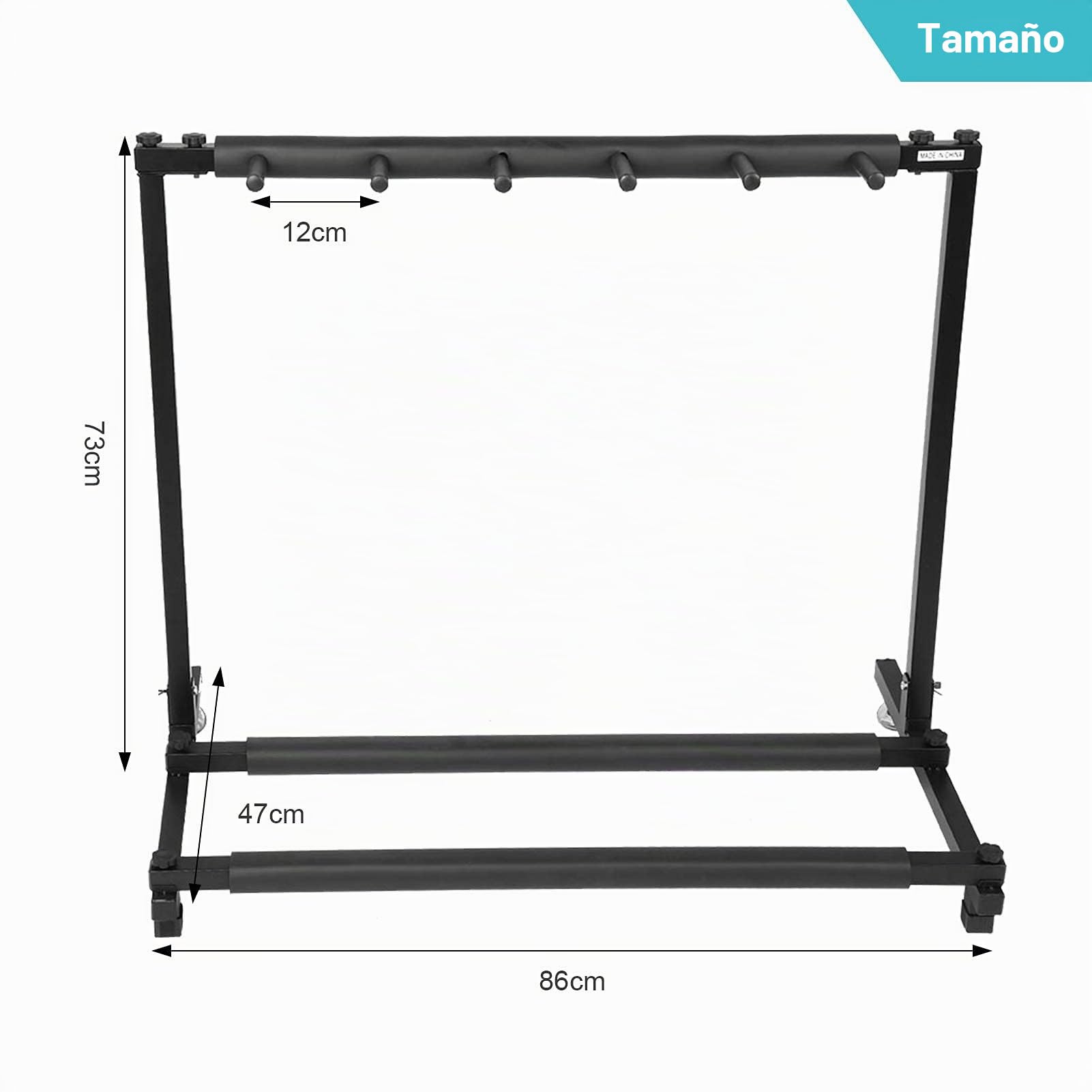 AYNEFY Soporte para guitarra de 5 niveles, soporte de metal para guitarra, soporte universal, organizador plegable para acústica, bajo, guitarra eléctrica, coleccionistas de guitarras