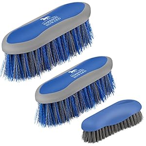 Harrison Howard ShineWell 3PCS Horse Grooming Brushes Ergonomic Shaping Gentle Comfortable Rubber Curry Horse Brush