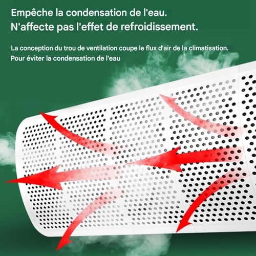 Pare-air pour climatiseur réglable et guide d'air sans perçage - 7