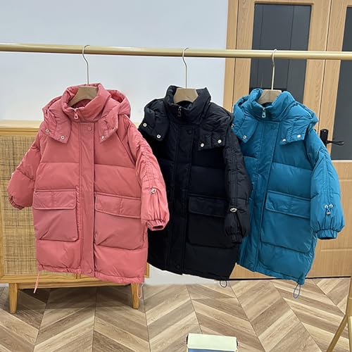 Toddler Kids Boys Girls Long Sleeve Big Pockets Solid Colour Zip Down Jacket Hat Removable 2023 New down Jacket4