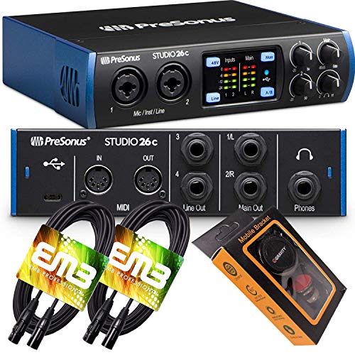 PreSonus Studio 26c USB-C Audio Interface with 2 XMAX-L Preamps with Pair of