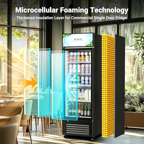 Image of BODEGACOOLER Commercial Beverage Refrigerator and Cooler, 10.0 Cu.Ft Commercial Merchandiser Refrigerator with Soft LED Light, Commercial Fridge, Display Refrigerator with 240 cans & 120 bottles.