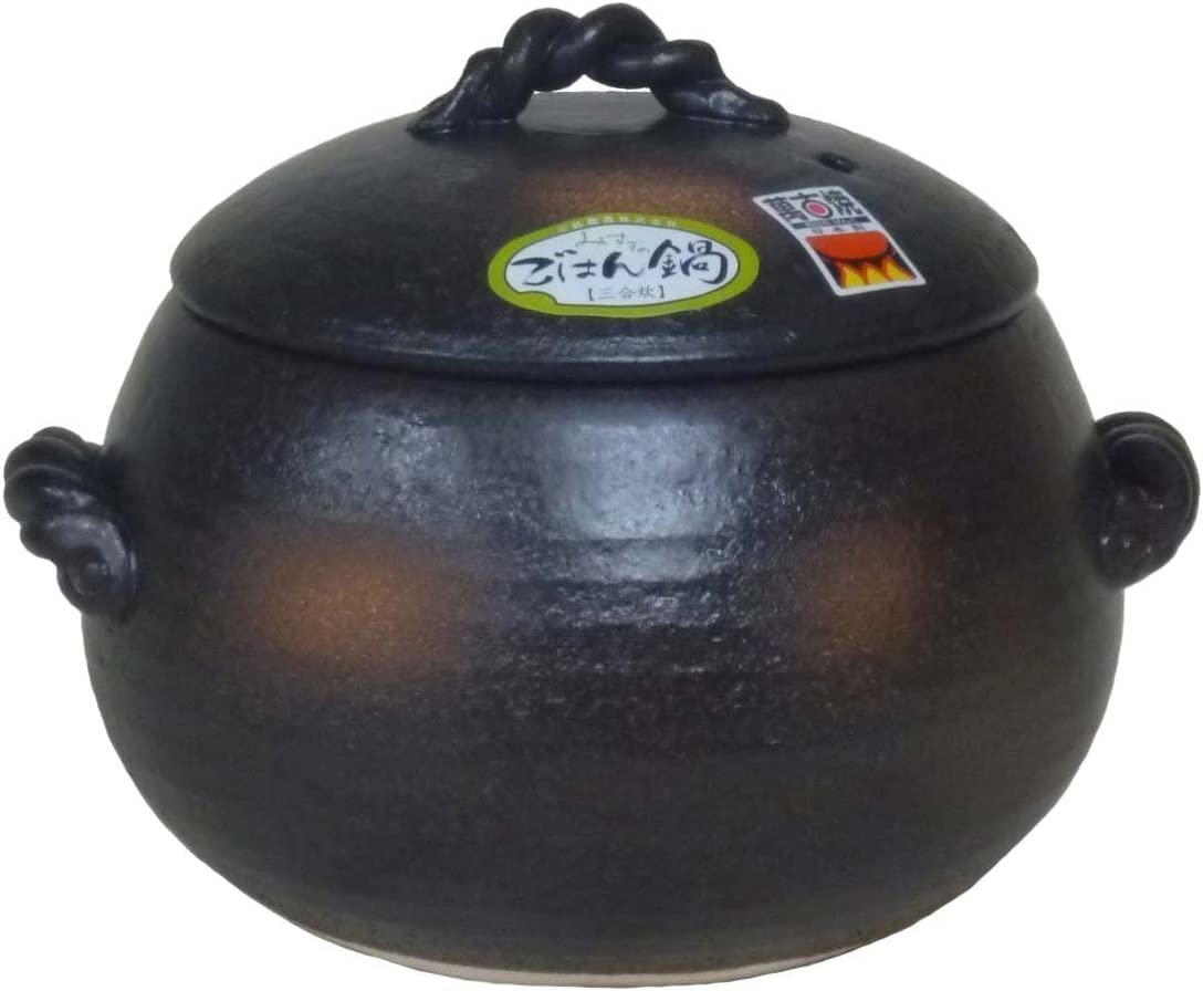 Amazon｜ご飯土鍋 5合炊き 四日市 万古焼 三鈴陶器 ごはん鍋