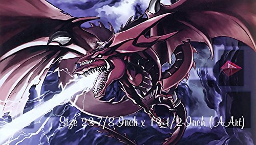 AArt-MP YuGiOh Slifer The Sky Dragon PLAYMAT, Slifer The Sky Dragon Playmat, Slifer Sky Dragon Play mat | Size 23-7/8-Inch x 13-1/2-Inch
