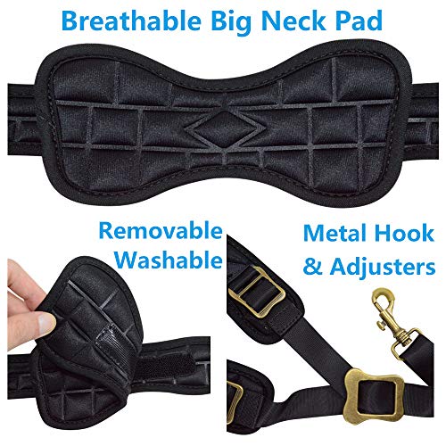 adorence padded saxophone neck strap - comfortable sax strap with breathable removable amp washable padded neck cushion - h04 black