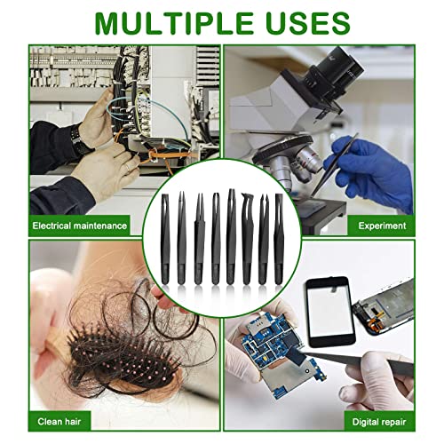 8 Stück Pinzette Kunststoff, Antistatische Plastik Pinzette Set, Vielseitige und praktische Pinzette Basteln - für Elektronik, Schmuckherstellung, Modellbau