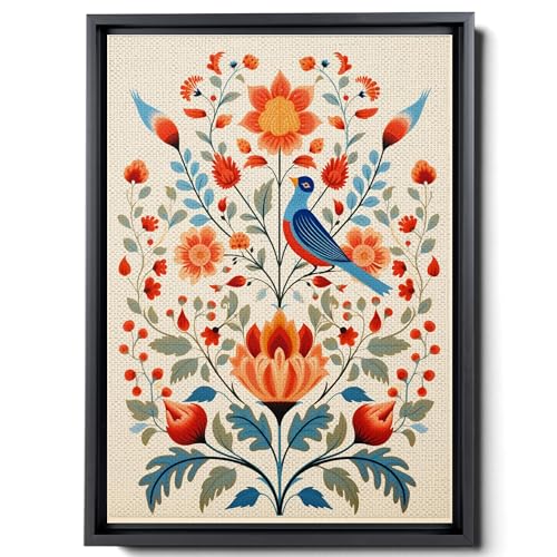 Nordic Garden, Scandinavian Folk Art Birds and Flowers, Swedish, Norwegian,