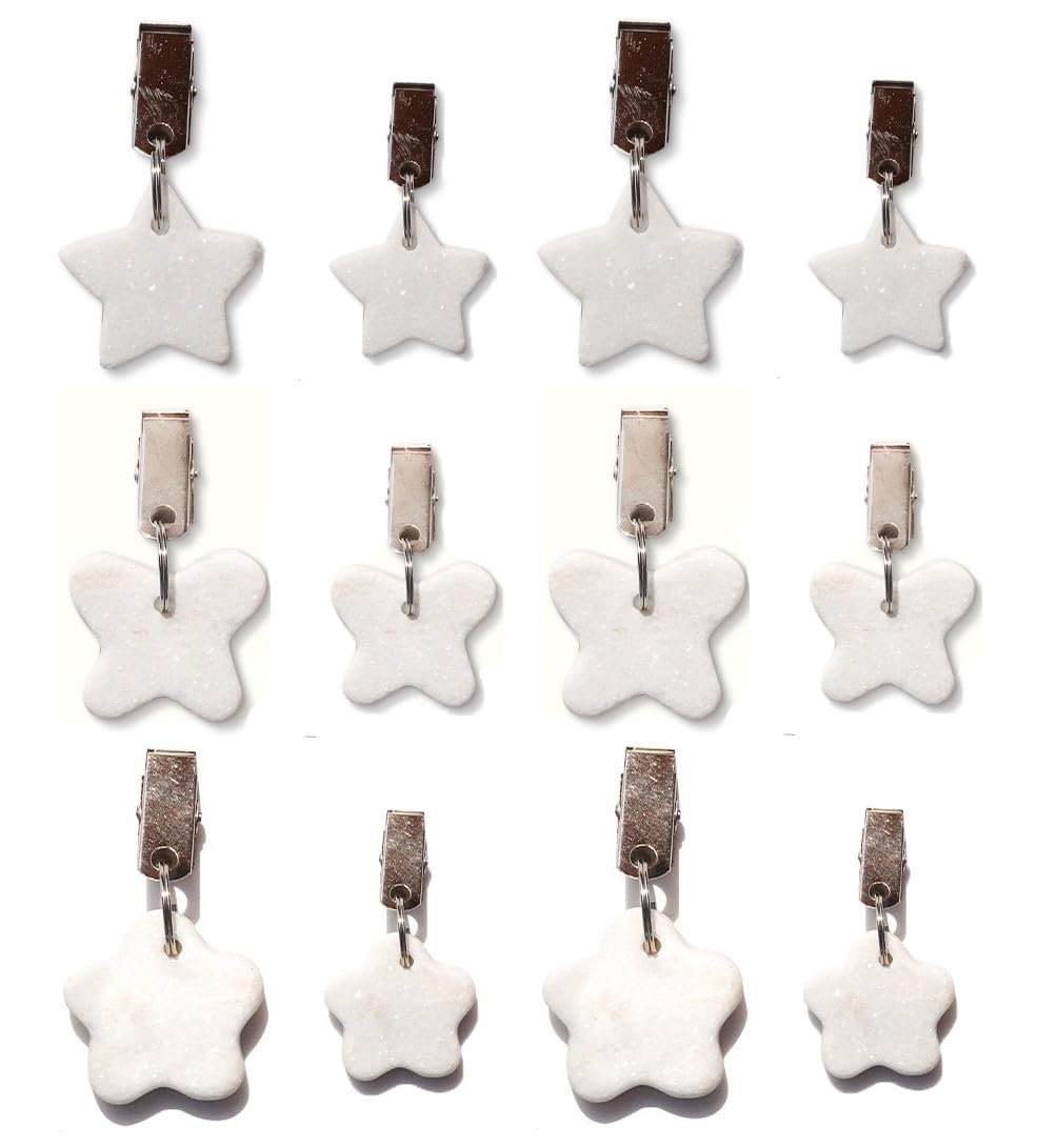 Set di 24 fermatovaglia, in pietra naturale, per esterni, per famiglia, feste, campeggio, matrimonio, giardino, picnic (Mixed5#)