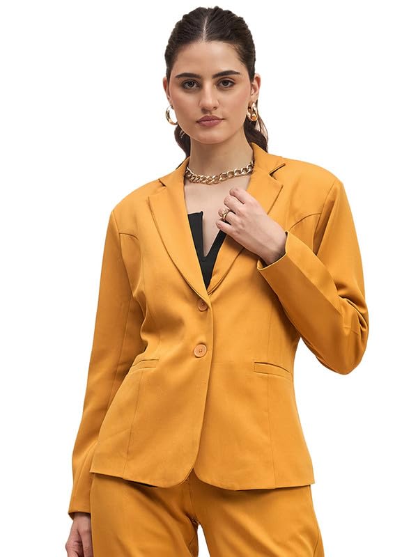 Notched Lapel Long Sleeves Single-Breasted Casual Blazer-image-28