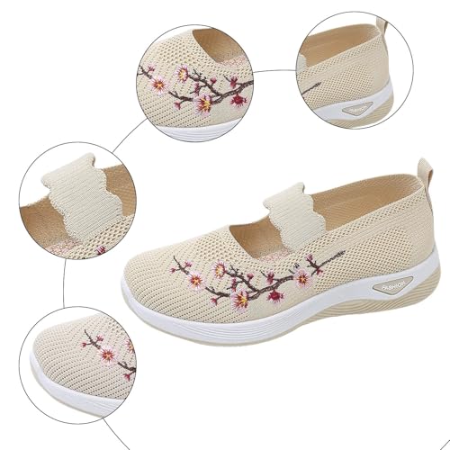 Orthopedic Shoes for Women, Womens Non-Slip Walking Sneakers Breathable Tennis Shoes Comfortable Mesh Slip On Shoes4