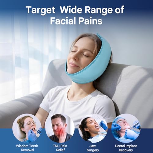 Image of Comfytemp Wisdom Teeth Ice Pack Head Wrap, Face Ice Pack Tmj Relief Products Jaw, FSA Eligible HSA, 2 Hot Cold Gel Packs Reusable, Tooth Extraction & Removed, Face Oral Surgery, Dental Implants
