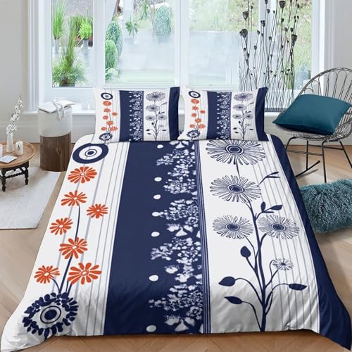 Housse de Couette Motif Floral Moderne 3D Ensemble Literie Botanique - 2