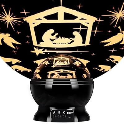 Rossesay Christmas Nativity Projector Lights Indoor Christian Projection Light LED Nativity Scene Decorative Outdoor Lighting Projectors for Xmas Party Holiday Garden Landscape Decor