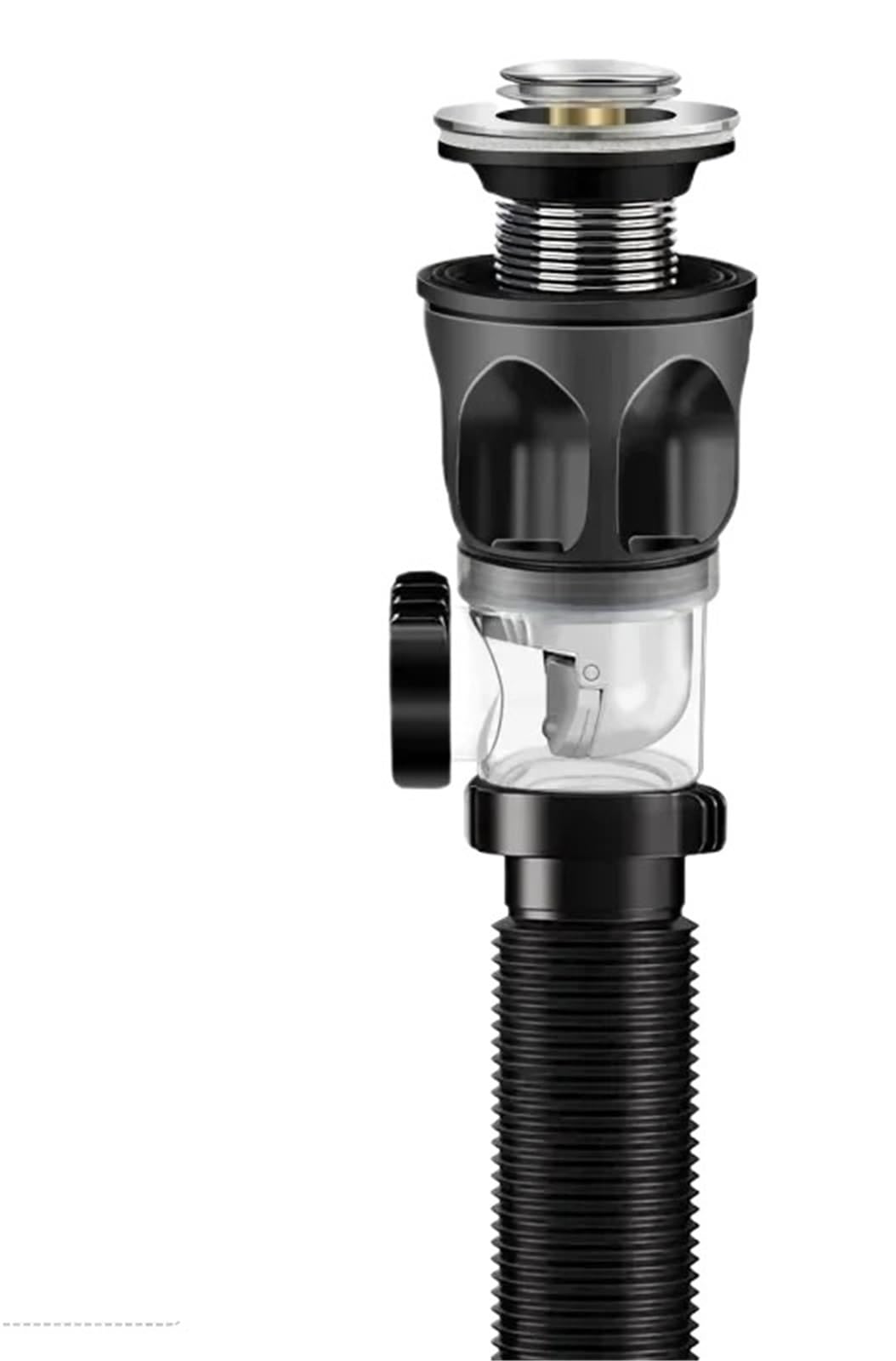 Tuyau de vidange universel noir au design flexible et robuste pour évier et vasque moderne
