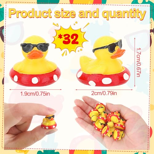 GGSTDDUP 32Pcs 3D Printed Ducks Toy Figures, Mini Ducks Bulk - image 2