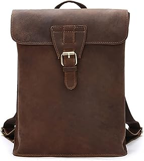 WJPTL Viaggio Unisex Crazy Horse Leathel Zaino Vintage Borsa Bookbag Bookbag Zaino Casual School College Travel Daypack Colore caffè Donne (Color : Coffee, Dimensione : One Size)