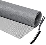 Rifrpha Glasfaser Fliegengitter Meterware 1,2 * 2,5m – Fiberglas-Gewebe für Fenster, grau – Inklusive Fensterputzbürste für Terrasse –Universalmesser inklusive (grau)