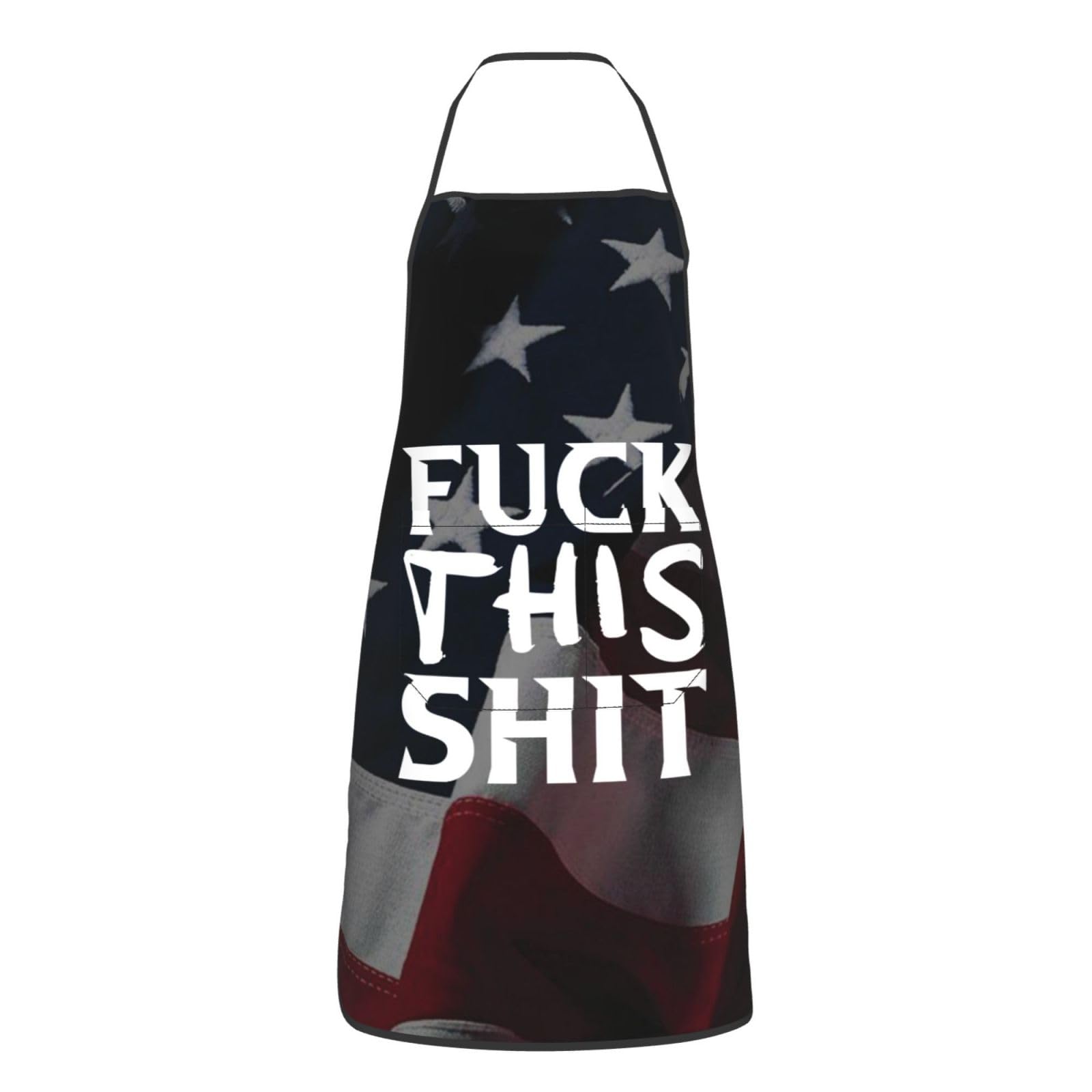 nopicsn Fuck This Shit Apron for cooking with Pockets Women Men Kitchen Chef Funny Aprons